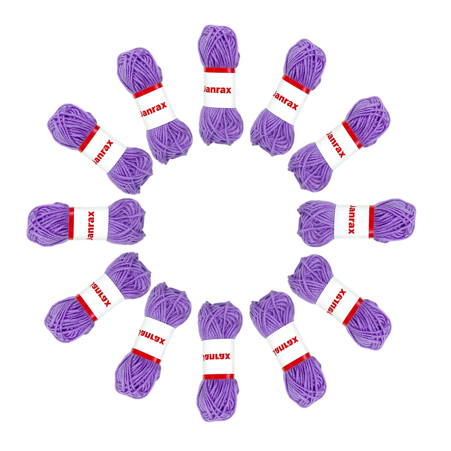 Pack of 10 Lilac Acrylic Yarn Rolls – 10g each, 4 Strand 8 Ply Knitting Wool