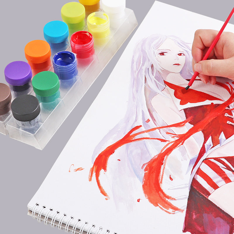 Pack of 12 Tempera Paints Watercolour