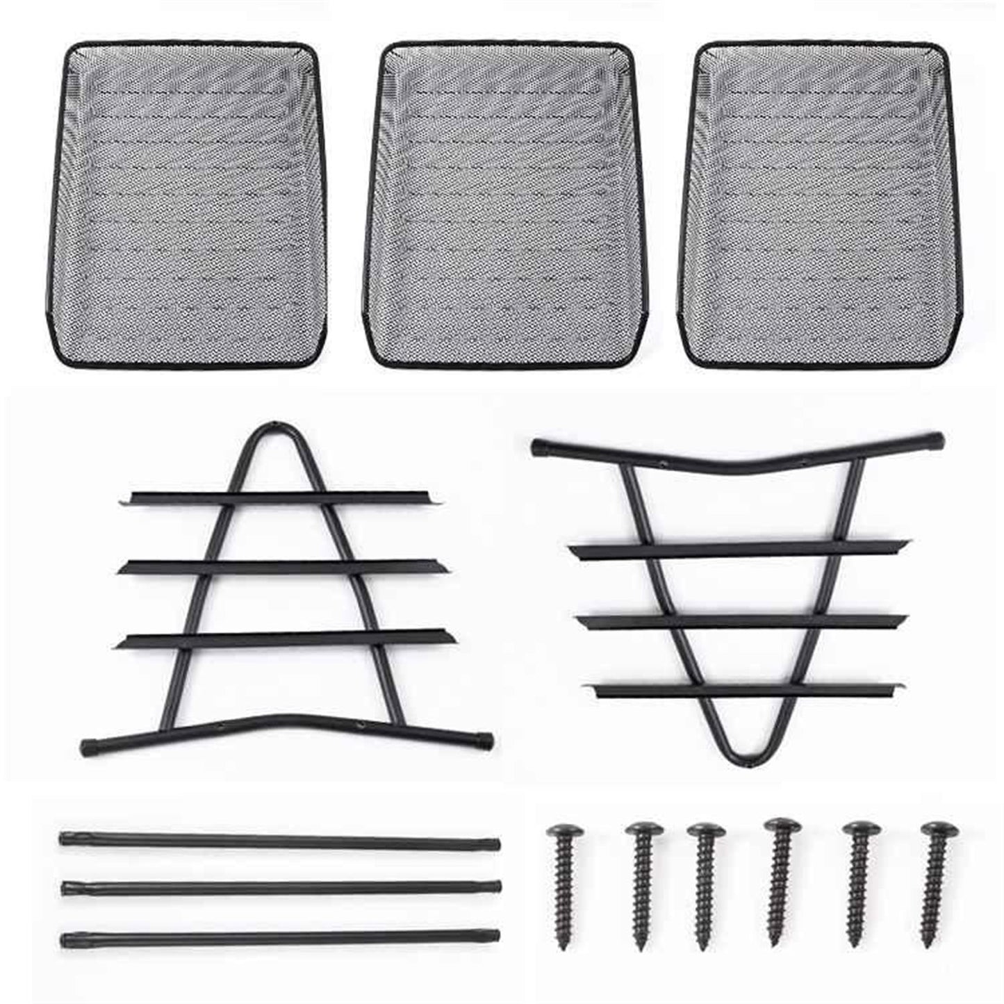 Silver Office Mesh Tray For Organizer 35 × 30 × 27cm