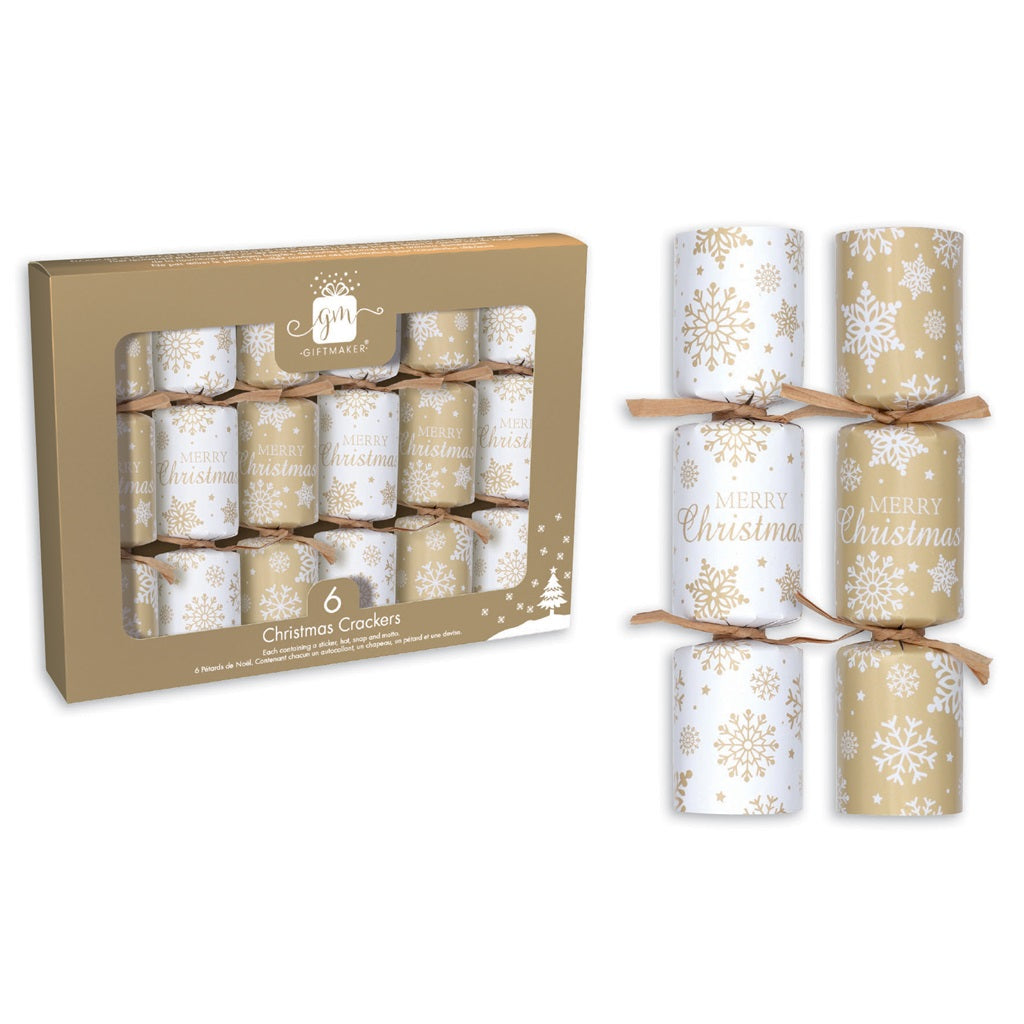 Pack of 6 6" Gold or Silver Tree Christmas Dinner Crackers