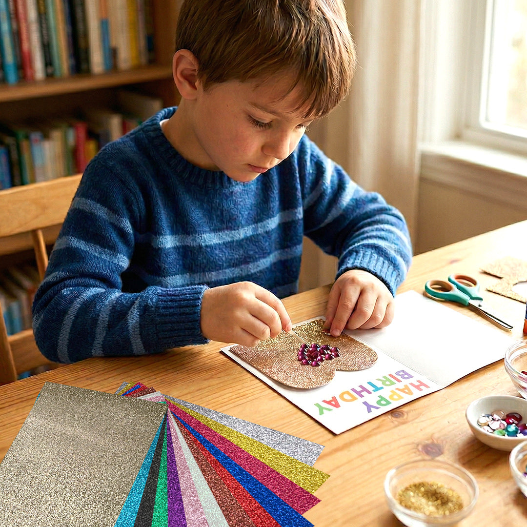 Pack of 10 A4 Rose Gold Glitter Eva Foam Sheets