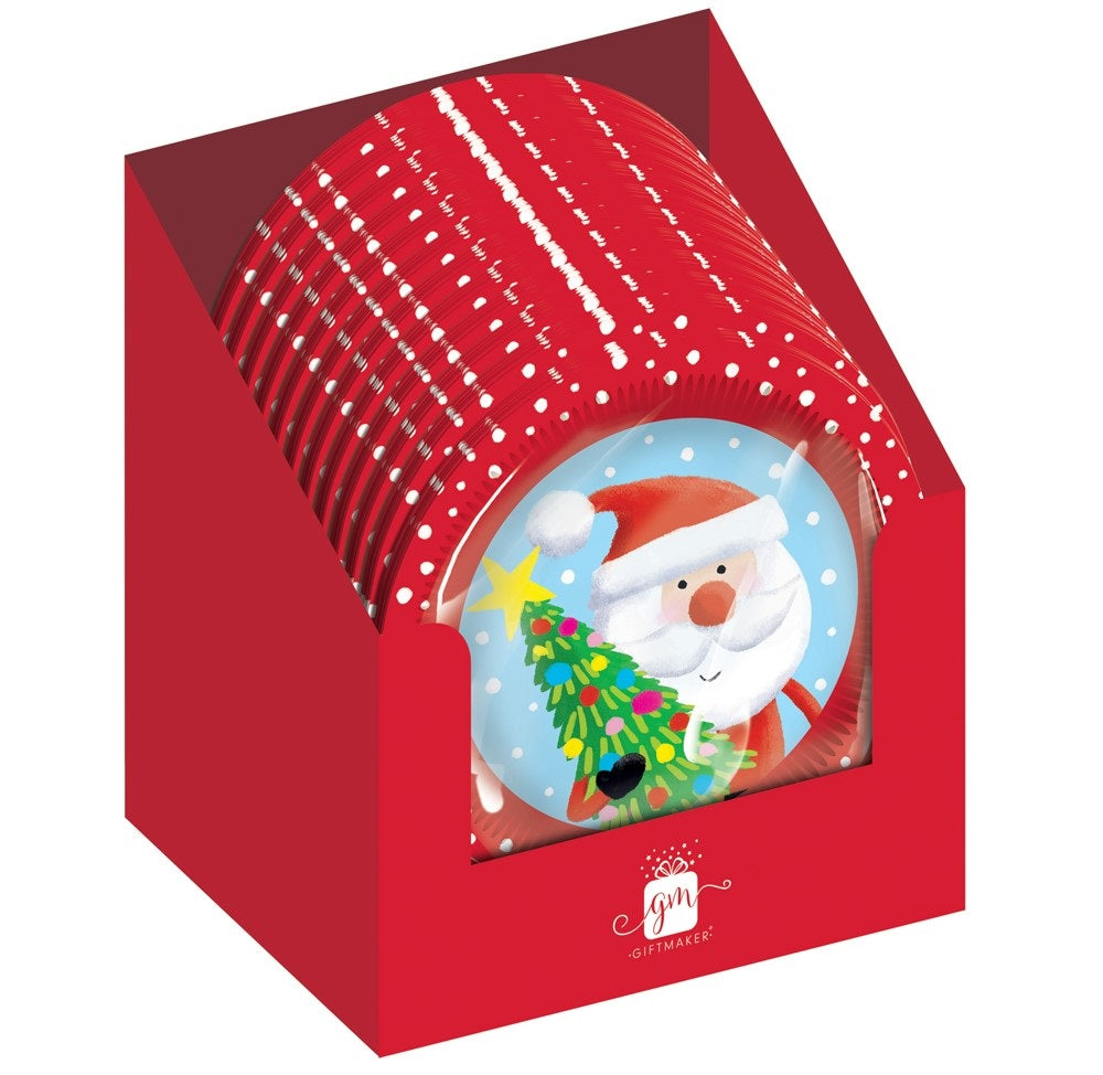 Pack of 6 Santa Claus Christmas Round Paper Bowls 16.5cm