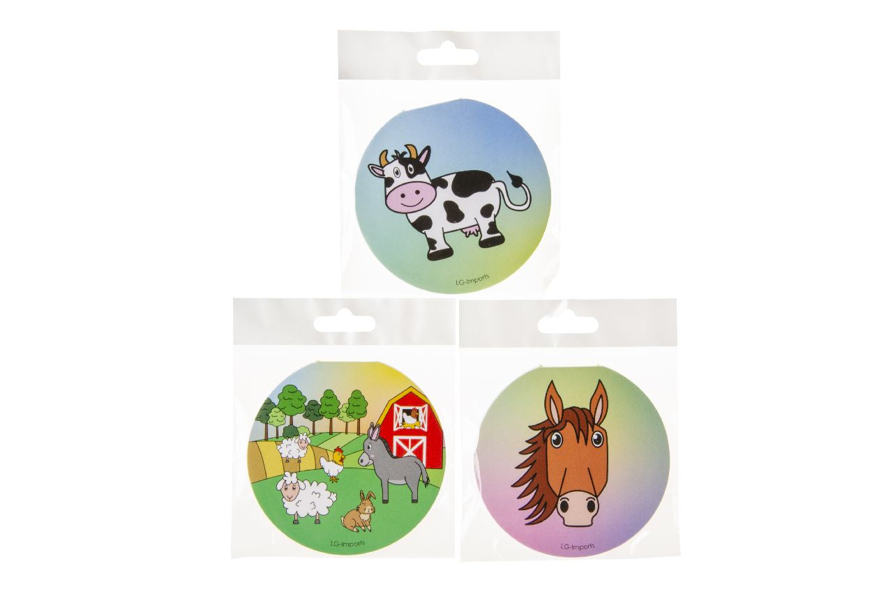 Pack of 12 Round Farm Animals Design Notebook 8cm