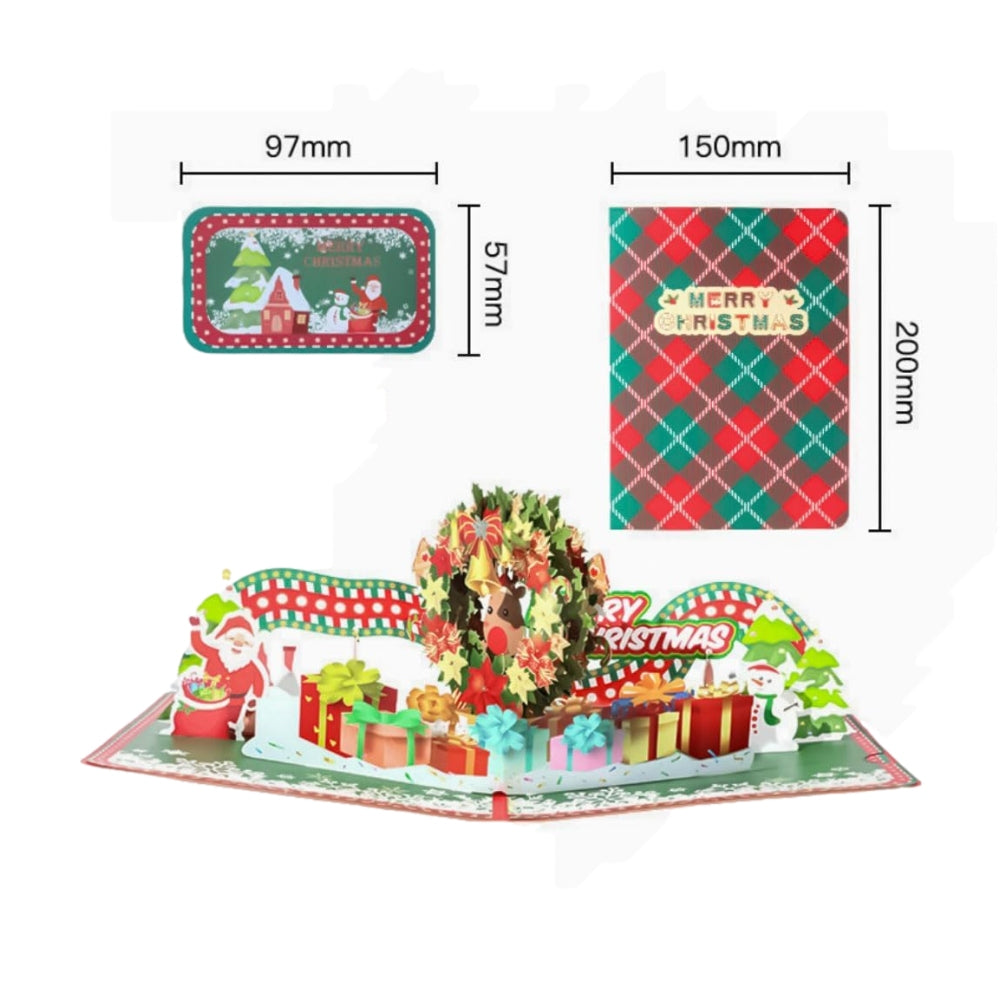 Santa’s Wreath of Joy 3D Pop Up Christmas Card