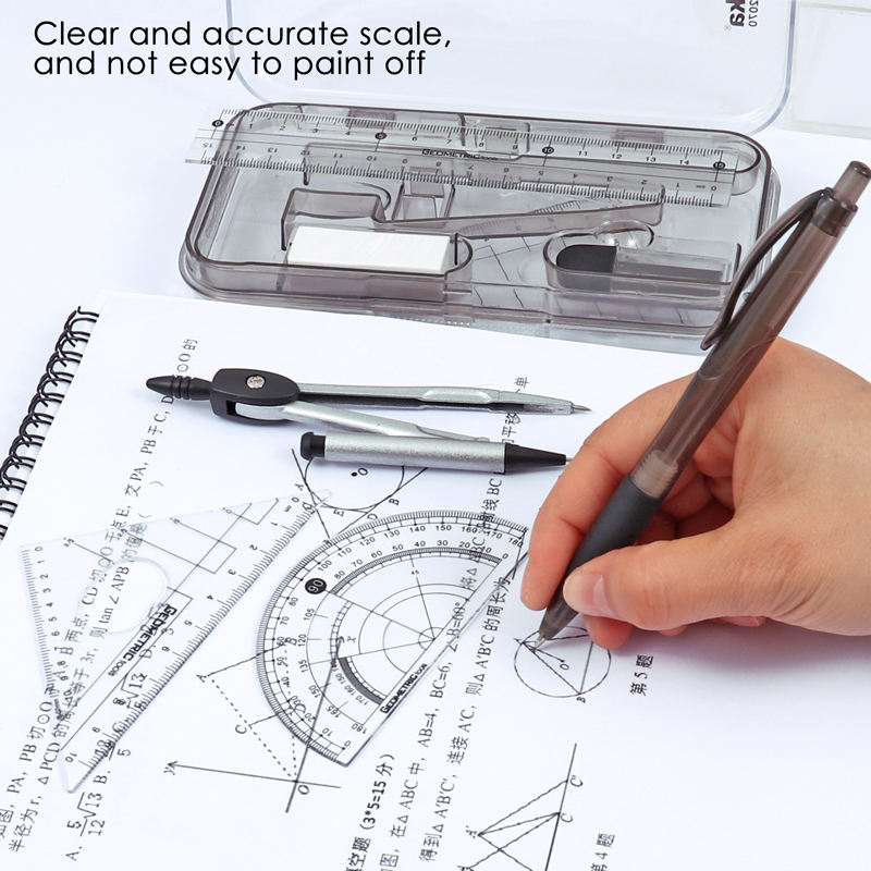 Two Layers Zinc Alloy Compass Divider with Pen Ruler Math Set