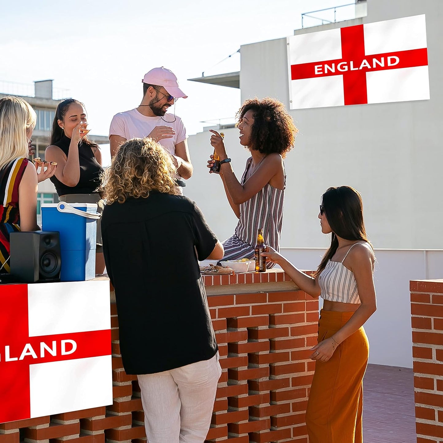 5ft x 3ft England Printed St George Cross National Flag with 2 Eyelets