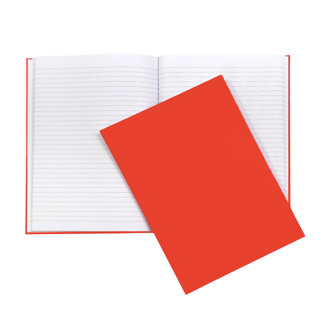 A4 160 Pages 8mm Ruled Orange Casebound Notebook