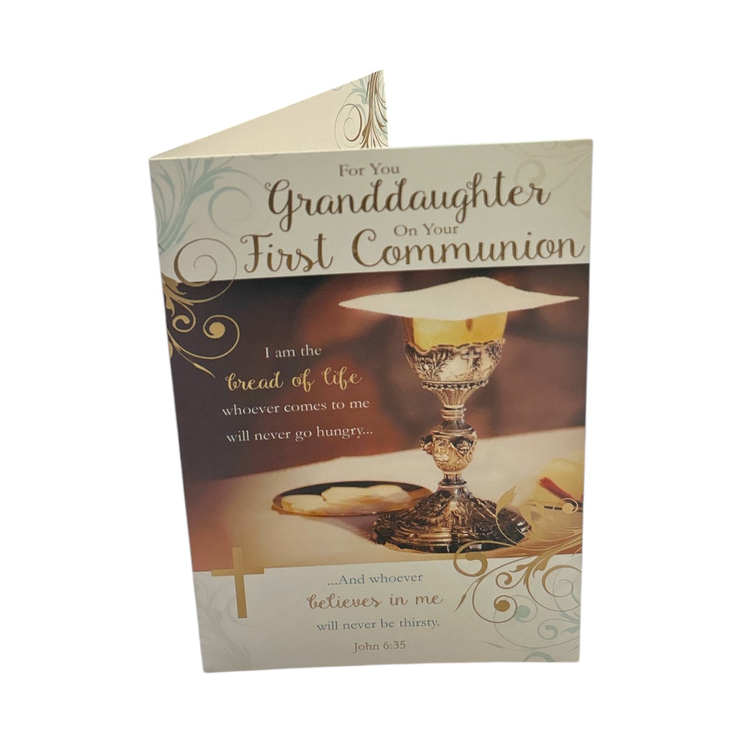 For You Granddaughter On Your First Communion Religious Congratulations Card