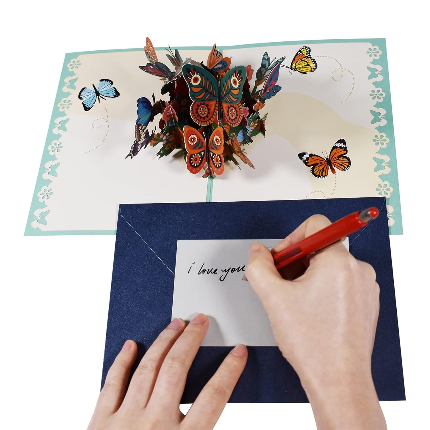 Vibrant Fluttering Butterfly 3D Pop Up Greeting Card - Mother's Day Birthday Anniversary