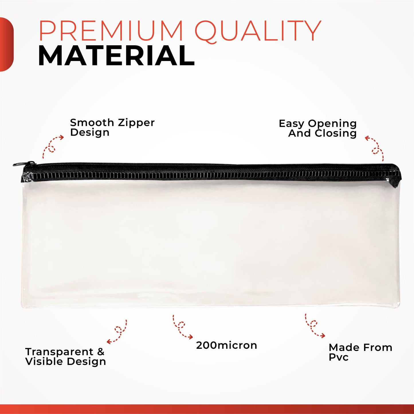 Pack of 2 Janrax 13x5" Purple Zip Clear Exam Pencil Cases