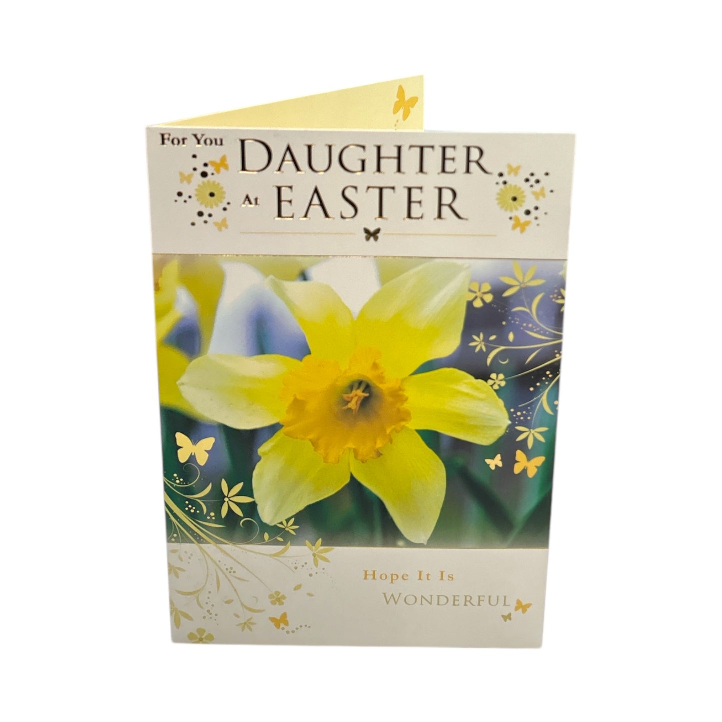 For Daughter Photographic Daffodils Design Easter Card