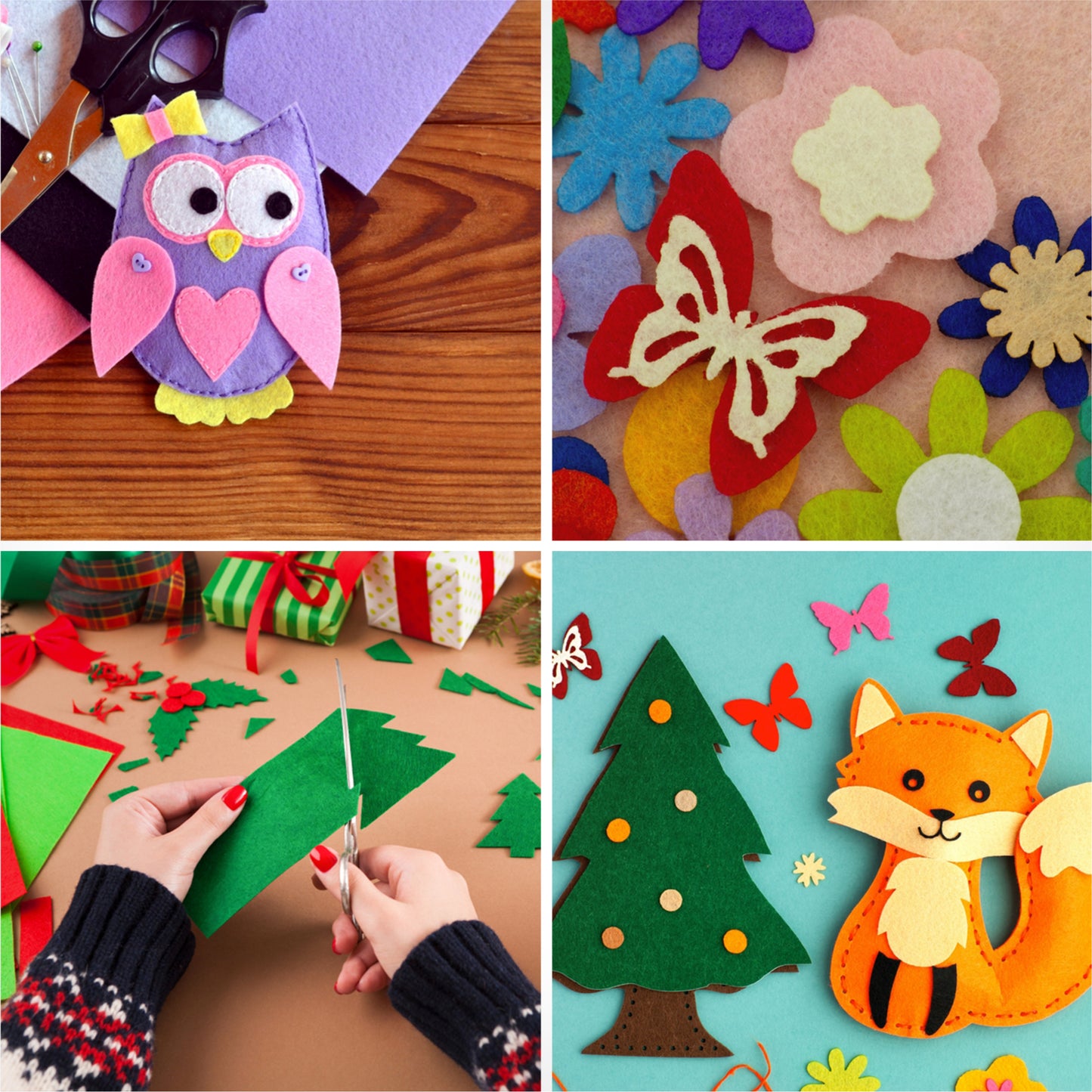 Pack of 60 A4 Assorted Coloured Felt 180gsm Sheets