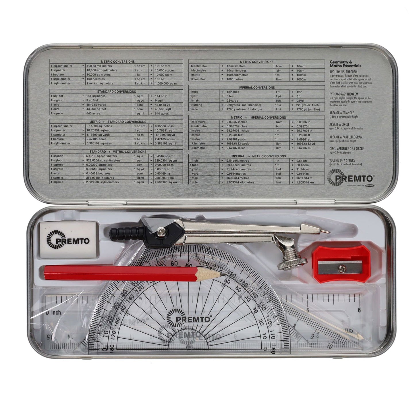 9 Piece Ketchup Red Maths Set By Premto