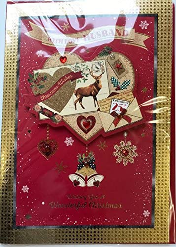 HUSBAND - Hand Made Luxury Nice Verse Christmas Greeting Card {DC}