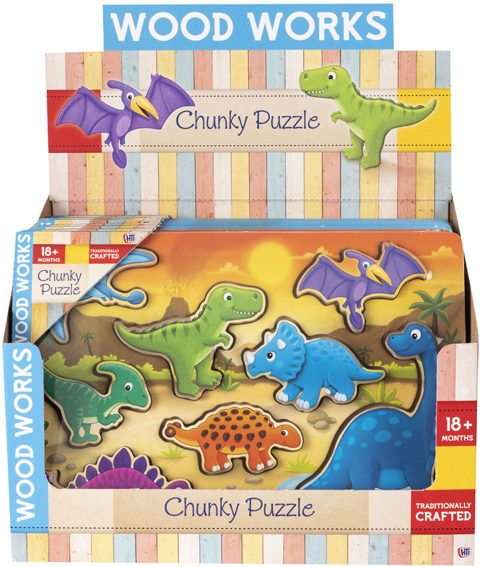 Single Wood Works Dino Chunky Puzzle