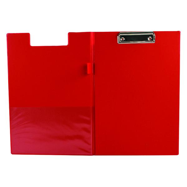 Q-Connect PVC Foldover Clipboard Foolscap Red