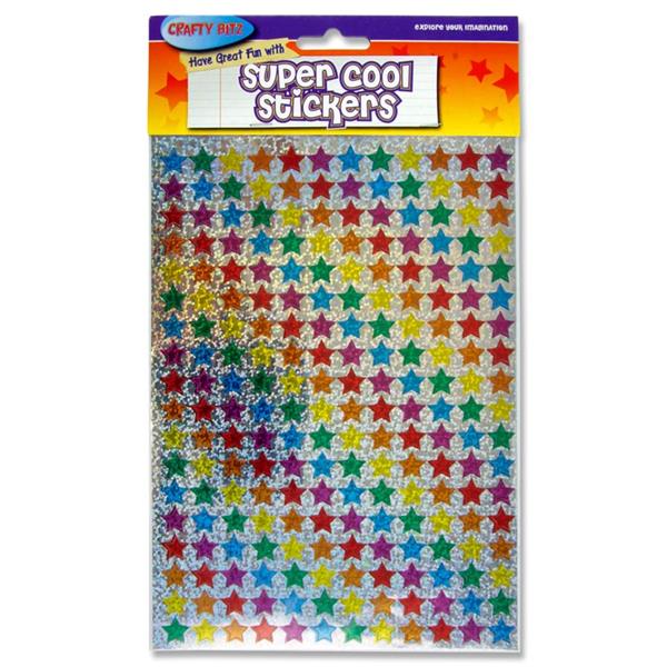 Crafty Bitz Super Cool Holographic Colour Star Stickers