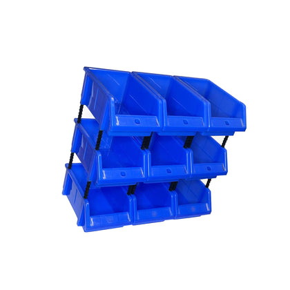 Stackable Blue Storage Pick Bin with Riser Stands 245x158x108mm