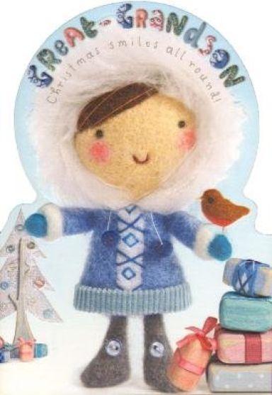 Great Grandson Adorable Christmas Boy Greetings Card