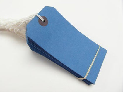 250 Large Reinforced Blue Strung Tags Luggage Labels 120 x 60mm