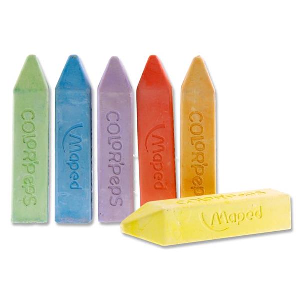 Box of 6 Color'peps Squared Giant Jumbo Sidewalk Chalks by Maped