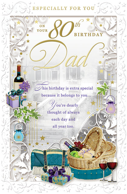 On Your 80th Birthday Dad Opacity Card