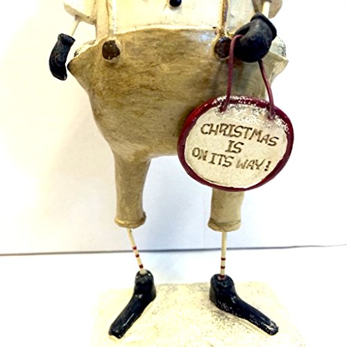 Merry & Bright Christmas Snowman 'Christmas Is On It's Way' Statue Ornament
