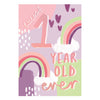 Cutest 1st Year Old Ever Rainbow Design Girl Birthday Card