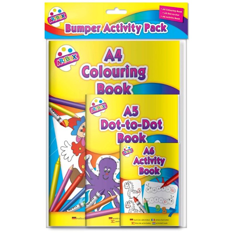 Multi Activity Set of 3 Books Children's Travel Colouring Set