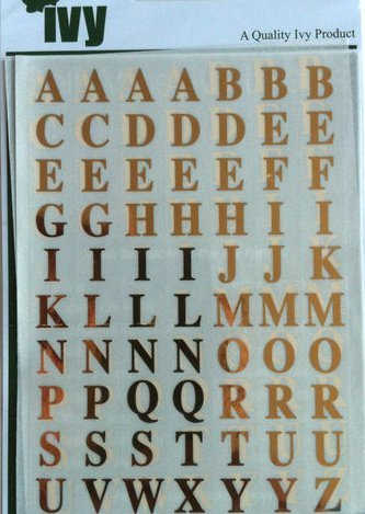Pack Of 5 - 10mm 140 Gold A-Z Letters Ivy Self Adhesive Sticky Labels