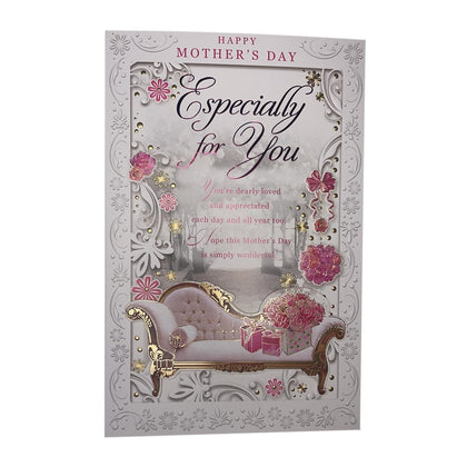 Happy Mother's Day Especially For You Foil Printed Sofa Design Open Card