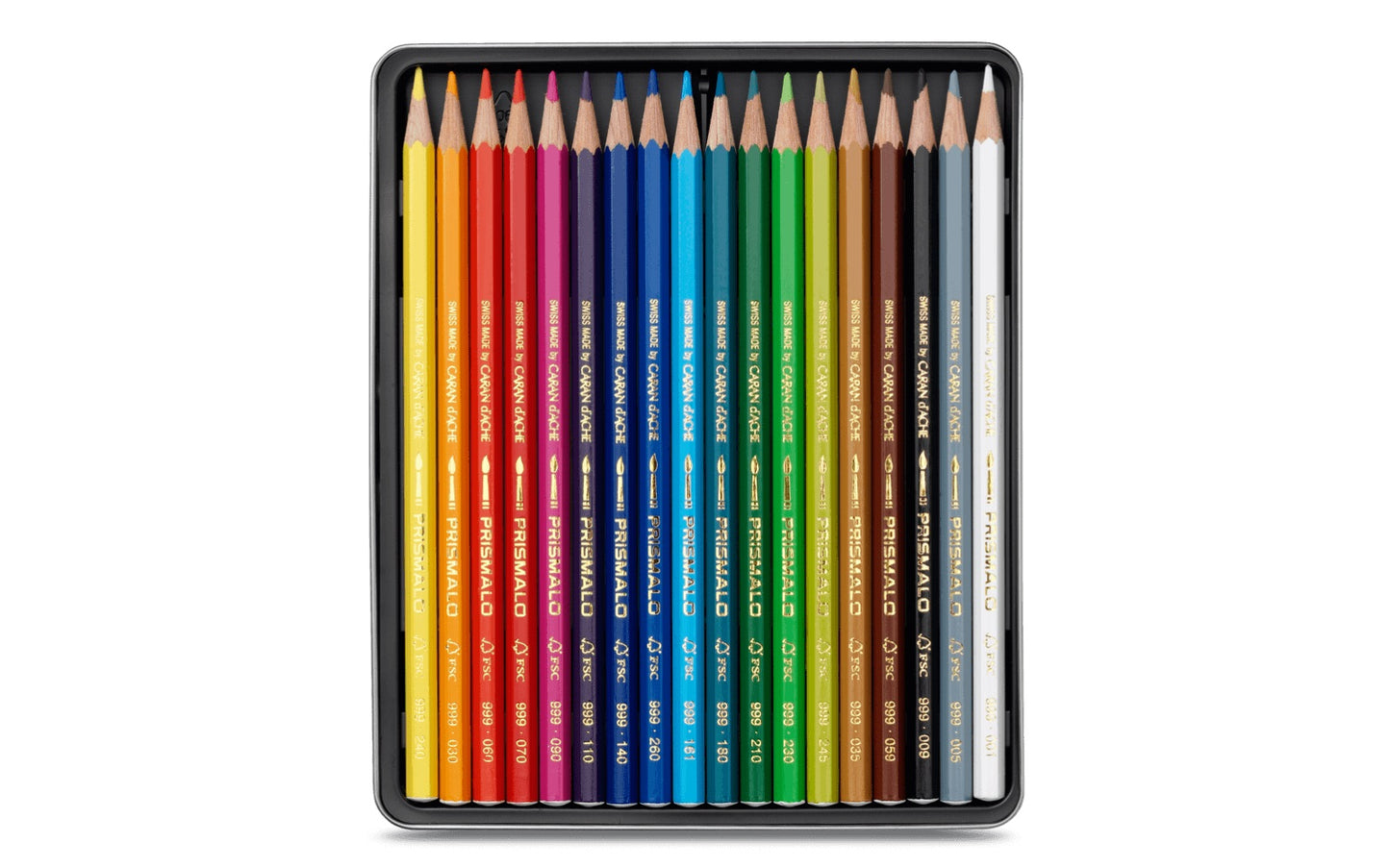 Caran d'Ache 18 Prismalo Aquarelle Colouring Pencils in Metal Tin