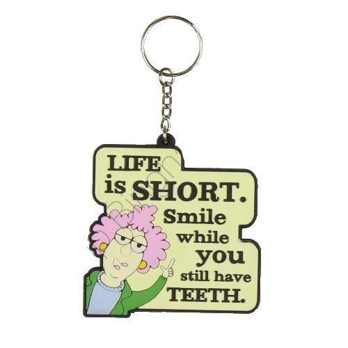 Aunty Acid Rubber Keyring Life Is Short