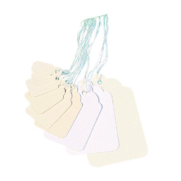Strung Ticket 21x13mm White (Pack of 1000)