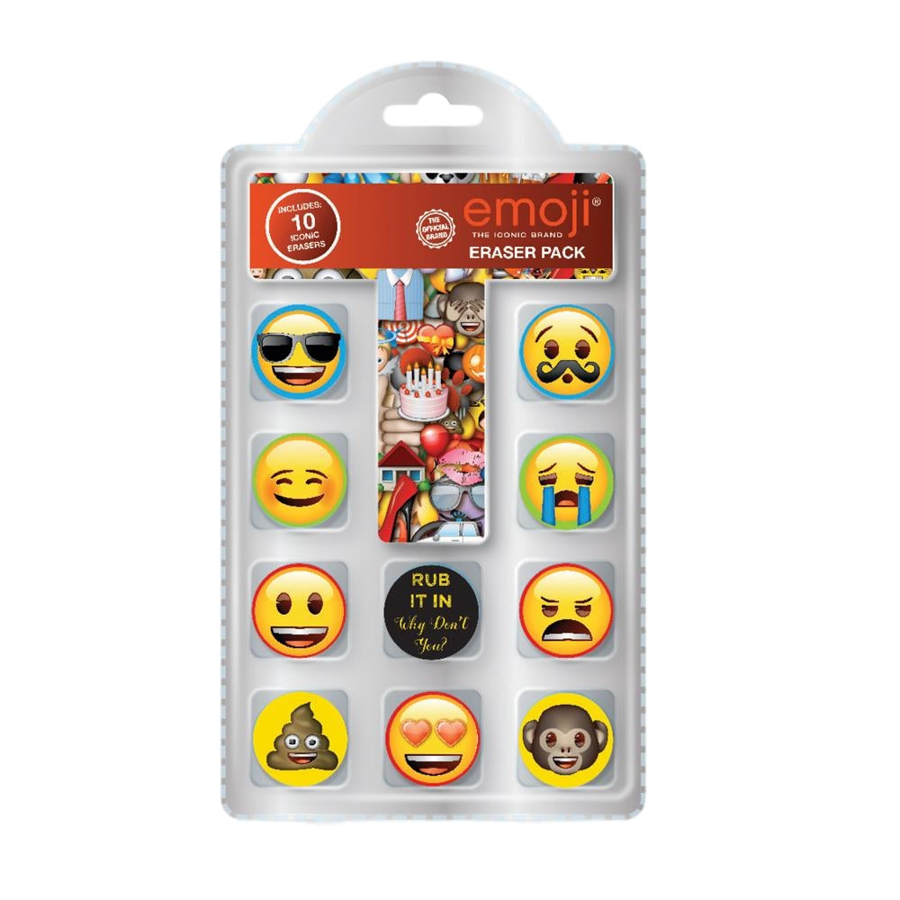 Pack of 10 Emoji Novelty Erasers