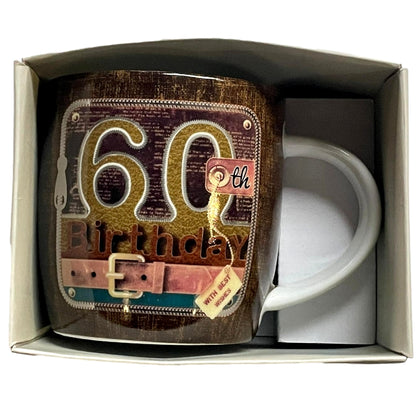 Laura Darrington Unzipped Collection Porcelain Mug - 60st Birthday