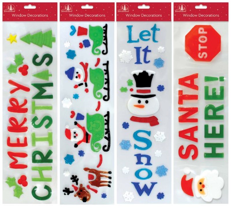 Christmas Window Gels Strip Decorations Choice Wholesale