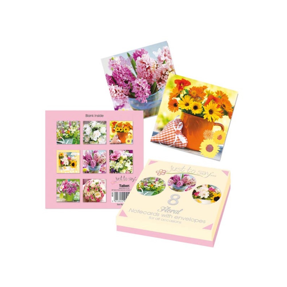 Box of 8 Floral Note Cards With Envelopes For All Occasions