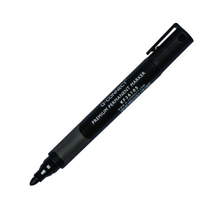 Premium Permanent Marker Pen Bullet Tip Black (Pack of 10)