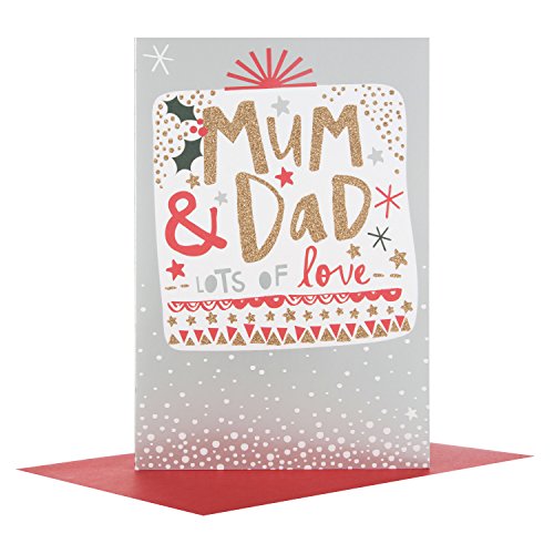 Mum and Dad "Lots of Love" Both Of You Christmas Card
