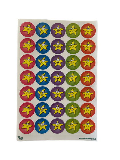 Pack of 420 24mm Happy Stars Motivational Labels