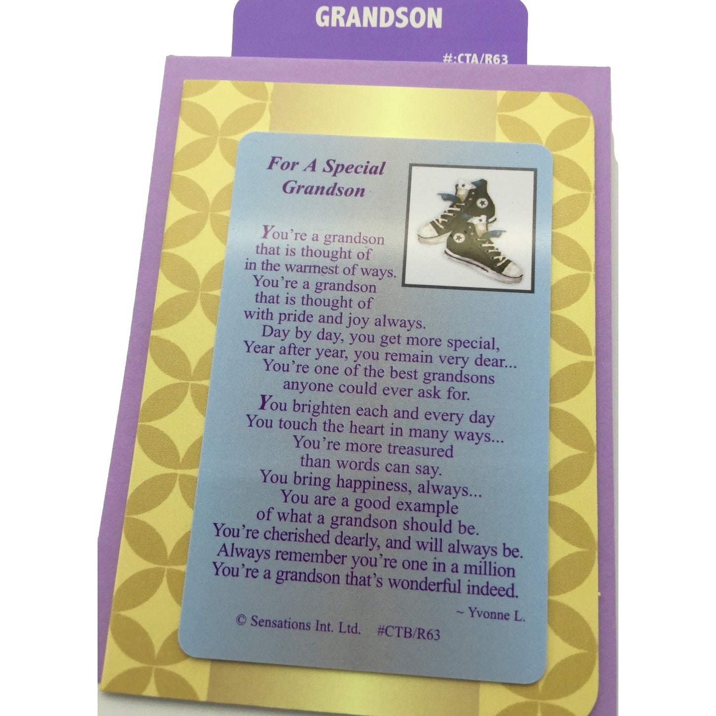 For A Special Grandson Sentimental Keepsake Wallet / Purse Card...