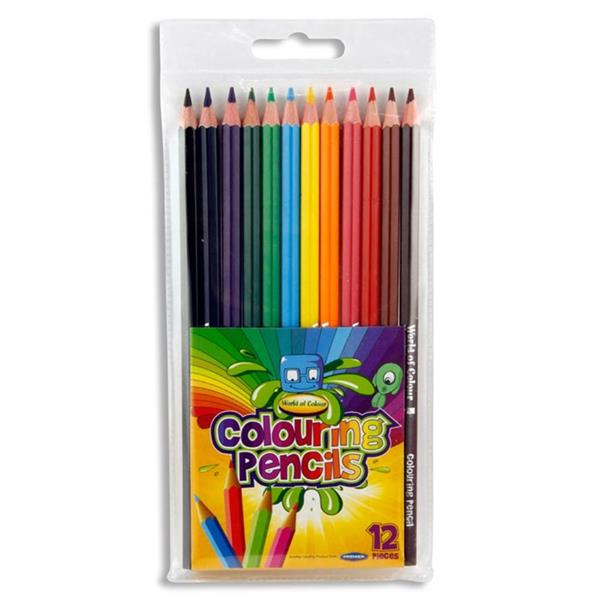 Woc Wallet of 12 Full Size Colouring Pencils