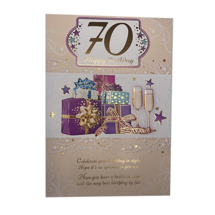 Age 70 Gifts Design Unisex Open Birthday Card