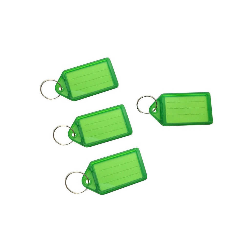 Pack of 100 Small Green Identity Tag Key Rings