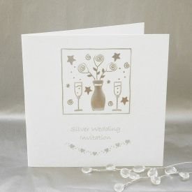 Pack of 5 Silver Wedding Anniversary Invitations