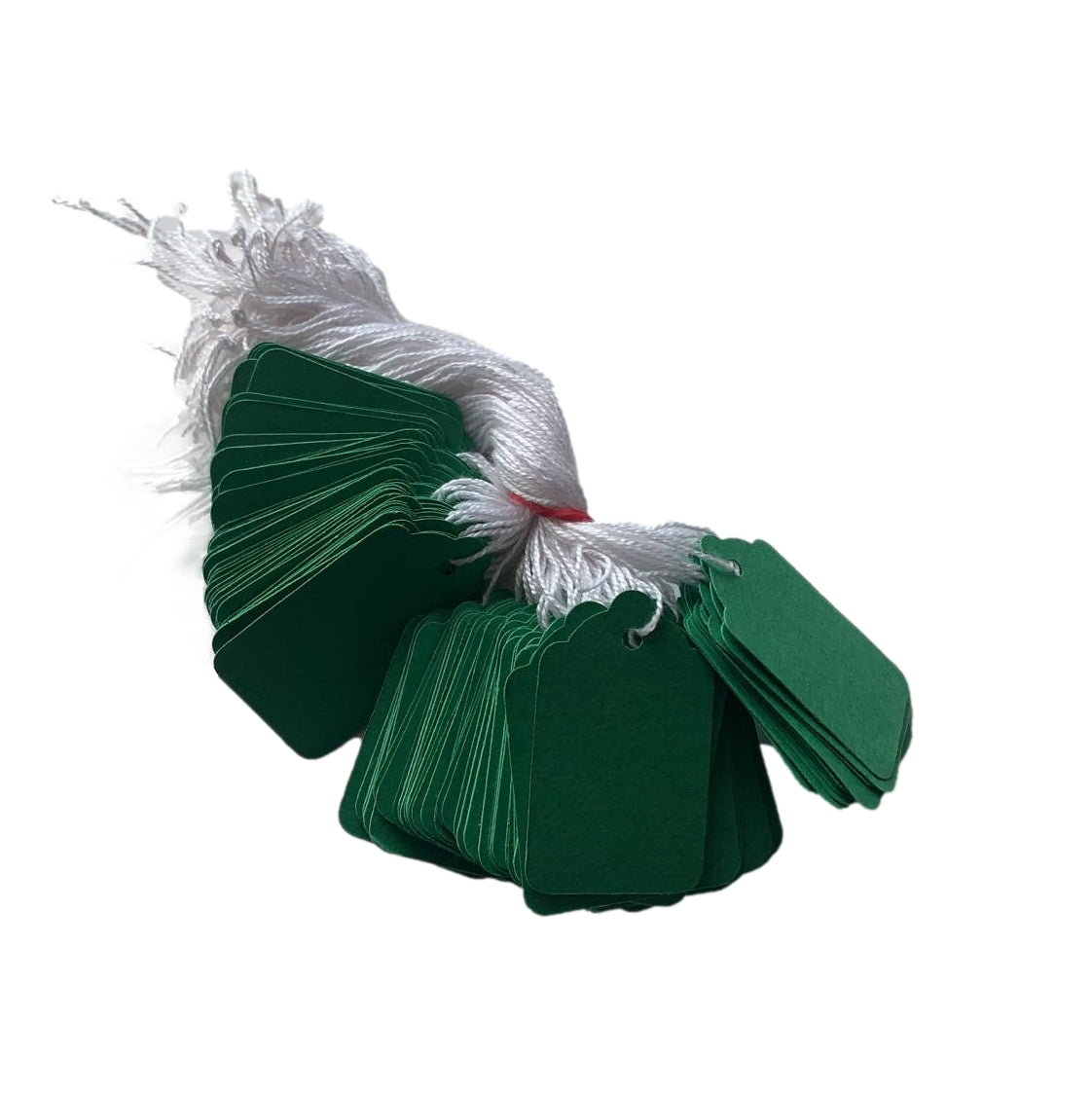Pack of 1000 Green 27x43mm Strung Tag Tickets