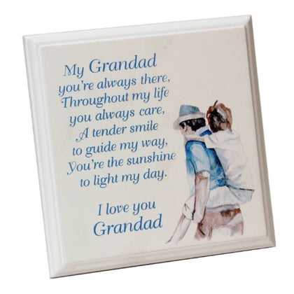 Grandad MDF freestanding plaque with verse by Jennifer Rose