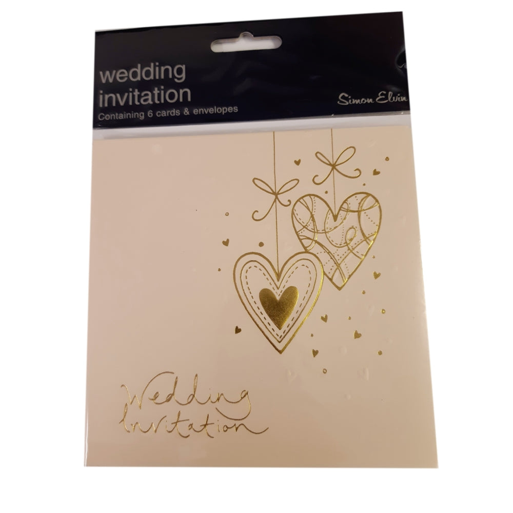 Pack of 6 Wedding Day Invitations Card with Envelopes