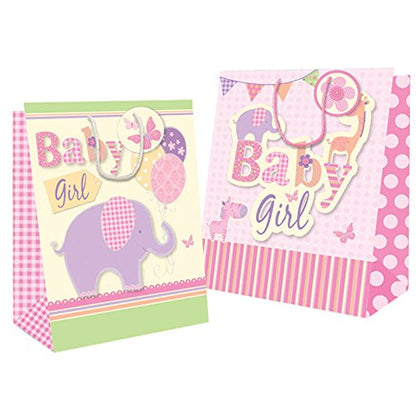 Extra Large Baby Girl Design Gift Bag with Tag